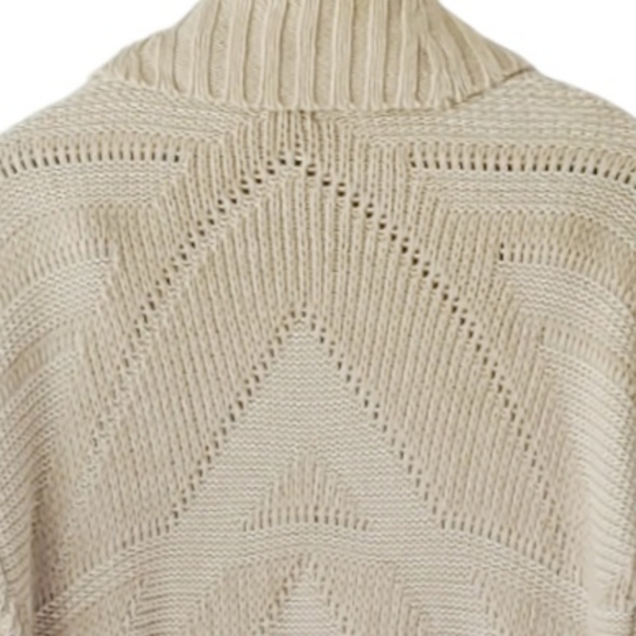 Aerie Cream Tan Aztec Open Cardigan Cotton Sweater - Picture 6 of 9